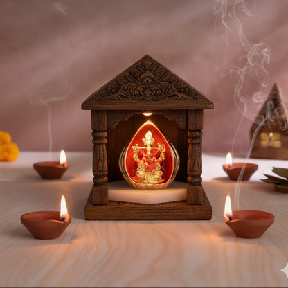 Modak Ganesha Murti for Car Dashboard - Gold Plated (4 Inch)