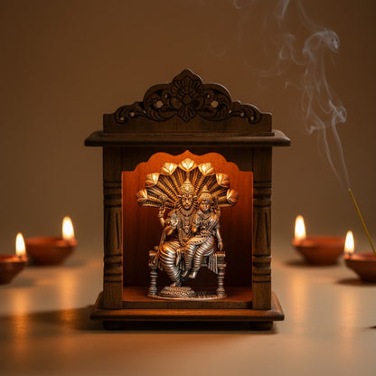 Antique Silver Plated Lakshmi Narasimha Swamy Idol