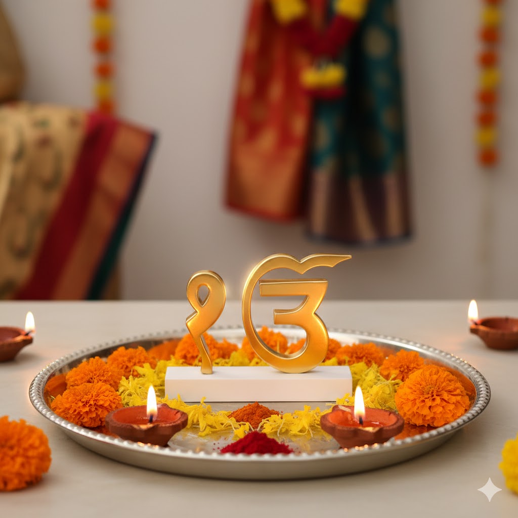 Ek Onkar for Car Dashboard - Gold Plated 4 Inch