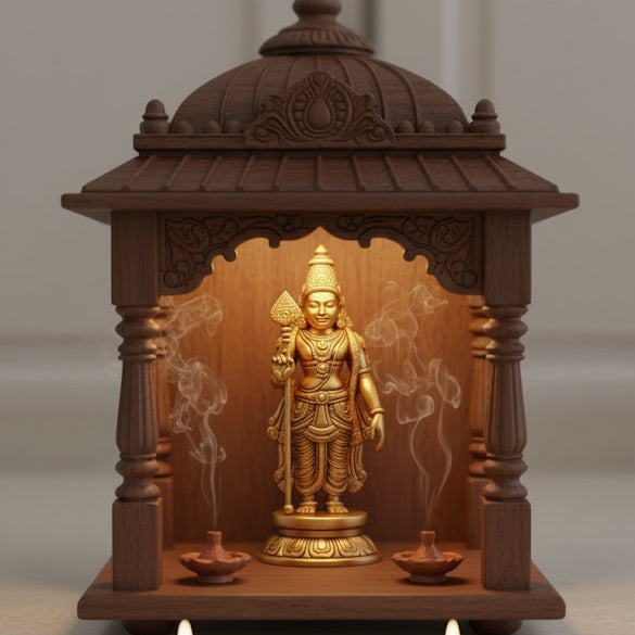 Lord Kartikey Statue (Golden Finish)