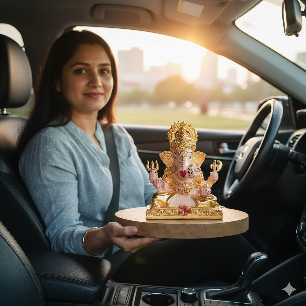 Dagdusheth Halwai Ganpati Murti - Gold Plated