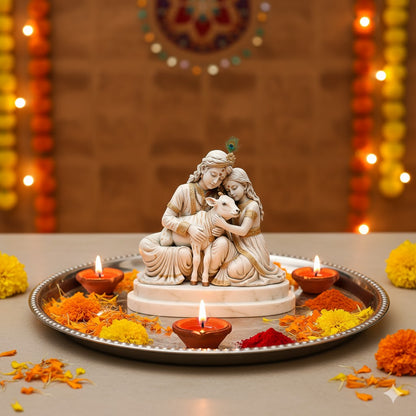 Bal Radha Krishna With Cow Idol