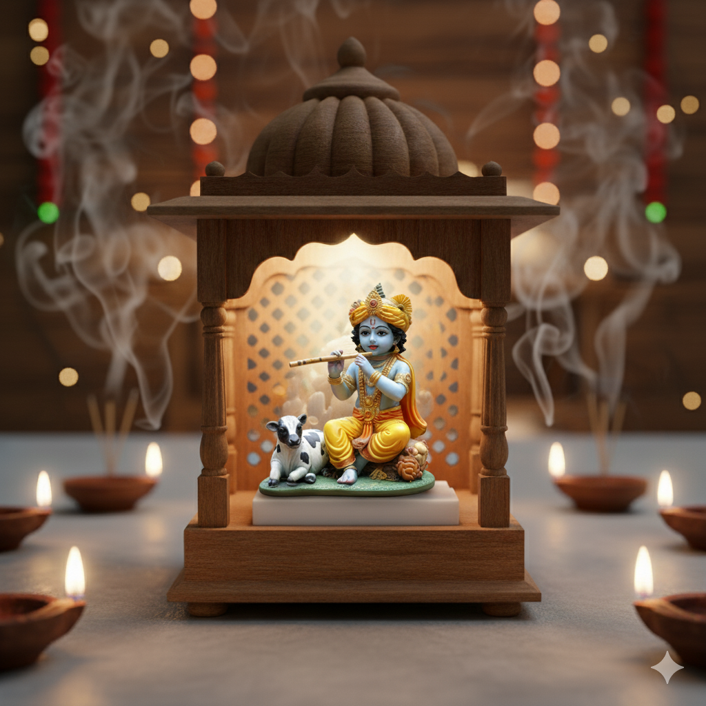 Krishna With Cow Idol