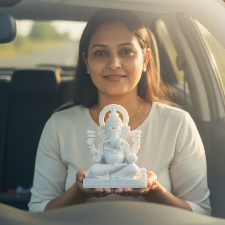 White Marble Lord Ganesha Idol