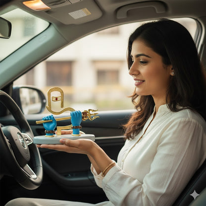Shivji Divine Hands Car Dashboard Idol - Gold Plated (5 Inch)