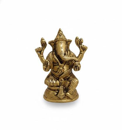 Buy Brass Ganesh idol Online – 440g, 3.6″ Handcrafted Ganesha Idol for Home Pooja & Décor