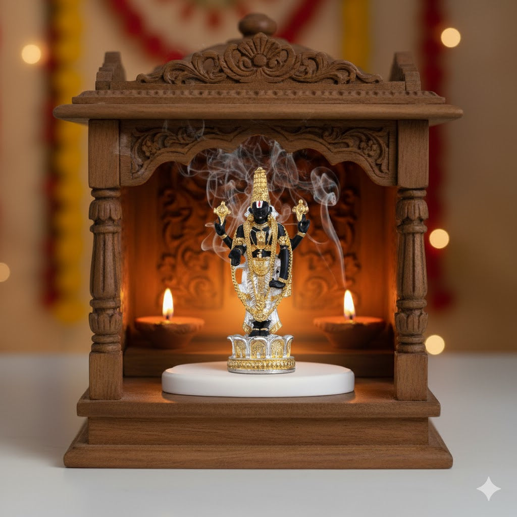 Tirupati Balaji (Venkateswara) Idol - Gold & Silver Plated