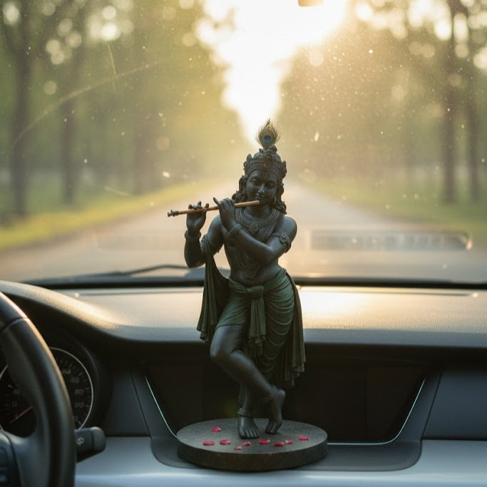 Lord Krishna Statue (Black Color)