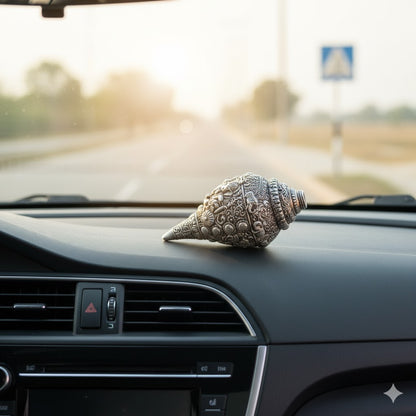 Ganesh Shankh (Conch) - Silver Plated (5 Inch)