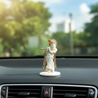 Krishna Idol for Car Dashboard - Gold Plated