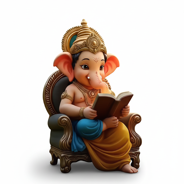 Lord Ganesha With Singhasan Idol