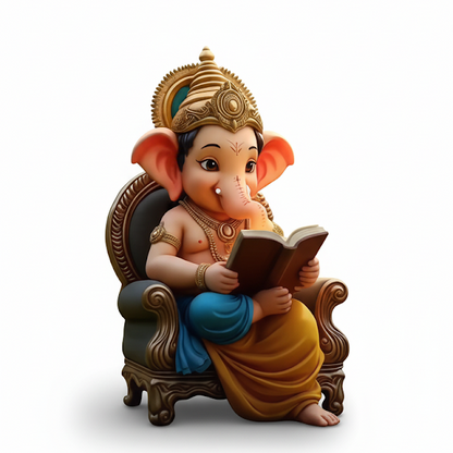 Lord Ganesha With Singhasan Idol