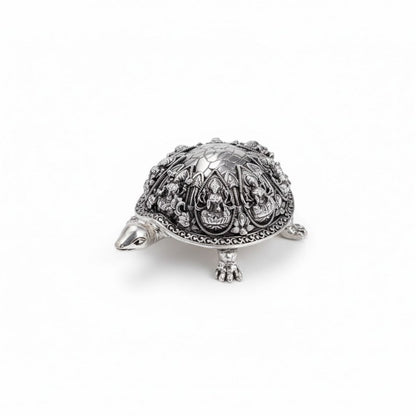 Ashtalakshmi Tortoise Idol - Silver Plated 5 Inch