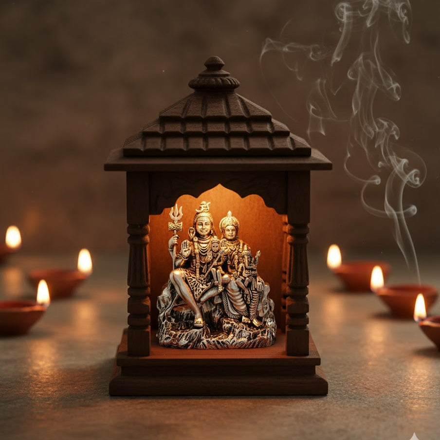 Silver Plated Lord Shiv Parivar Idol