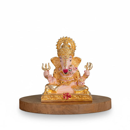 Dagdusheth Halwai Ganpati Murti - Gold Plated