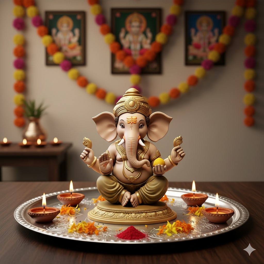 Lord Ganesha Antique Color