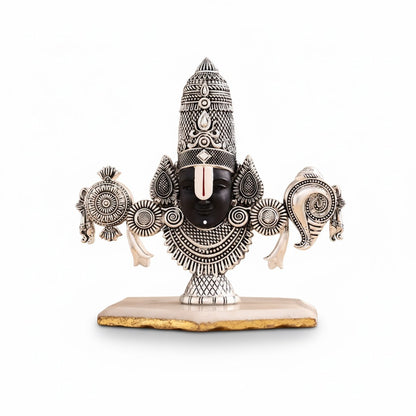 Lord Balaji Face Idol - Silver Plated