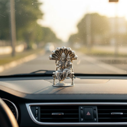 Antique Silver Plated Lakshmi Narasimha Swamy Idol