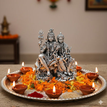 Silver Plated Lord Shiv Parivar Idol
