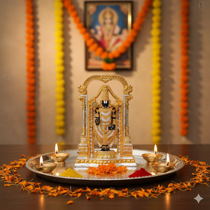 Lord Balaji (Srinivasa Mangapuram) Idol - Gold & Silver Plated