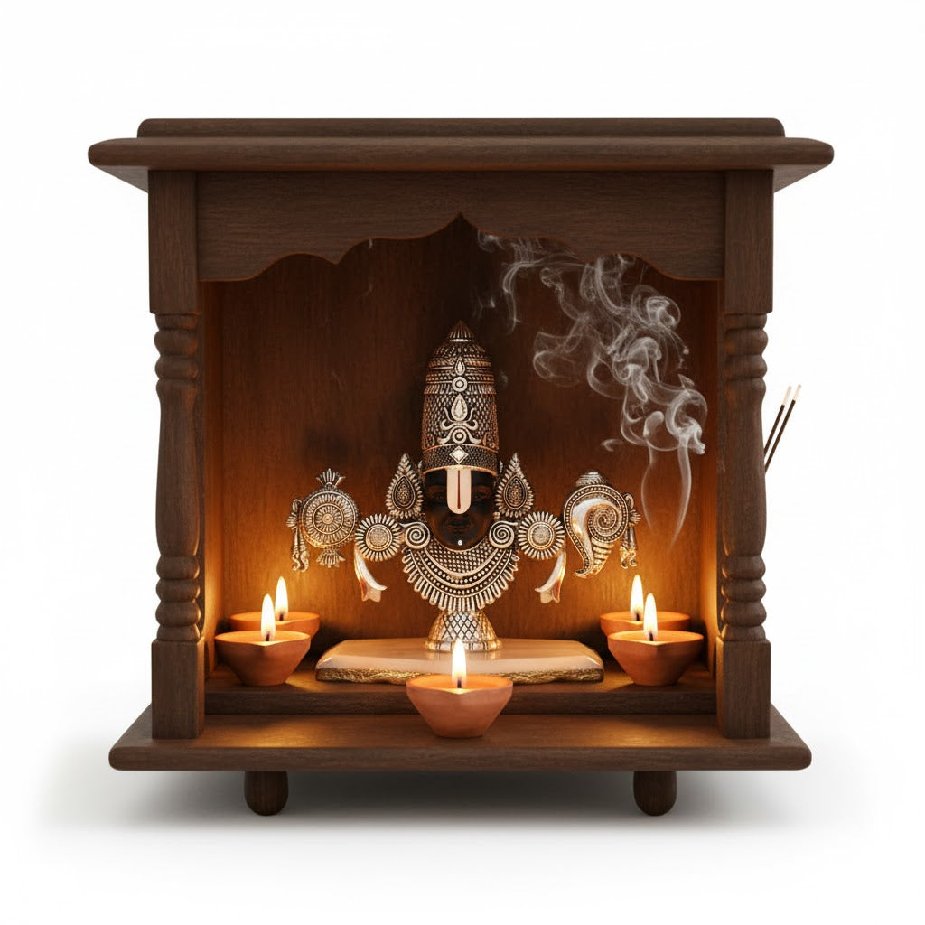 Lord Balaji Face Idol - Silver Plated