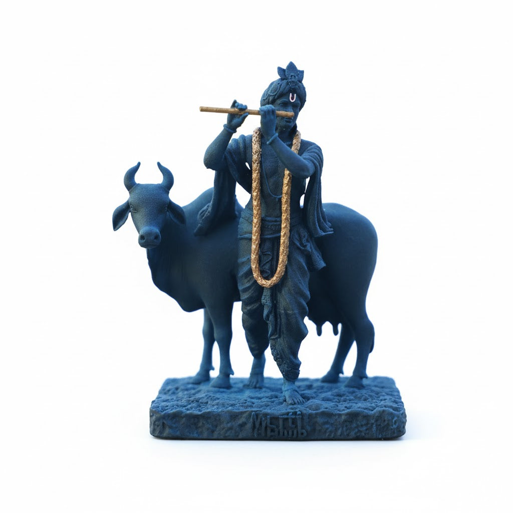Krishna With Cow Idol