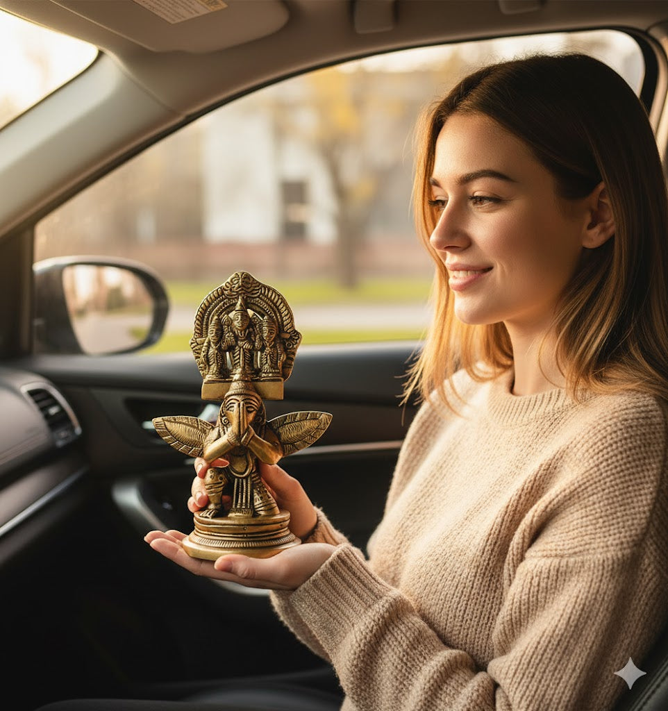 Brass Balaji on garuda statue, Handcrafted Tirupati Venkateshwara Idol