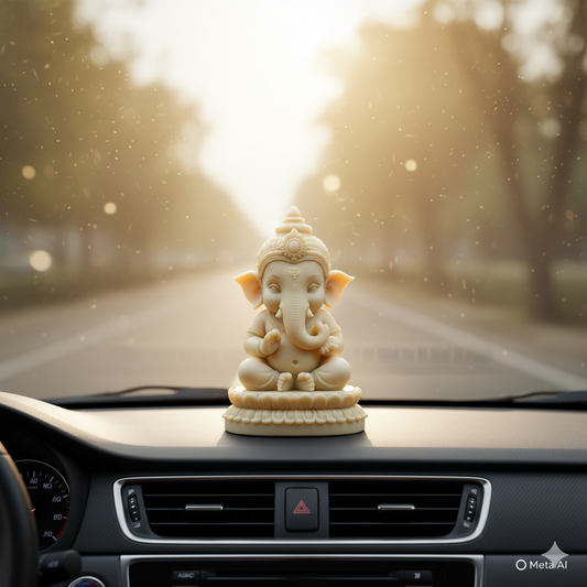 White Marble Bal Ganesha Idol