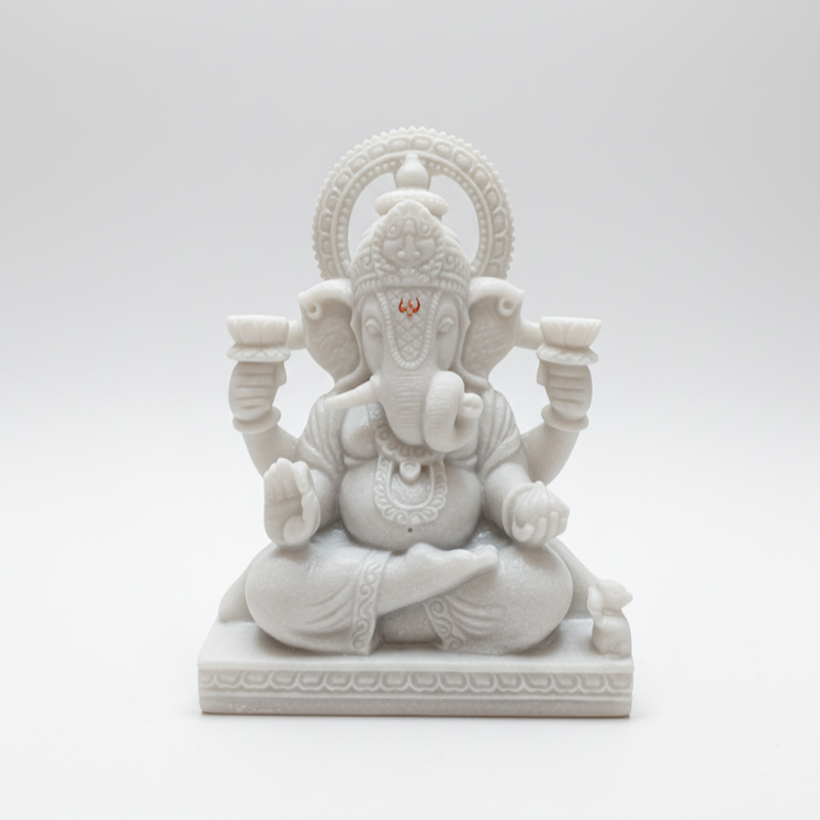 White Marble Lord Ganesha Idol
