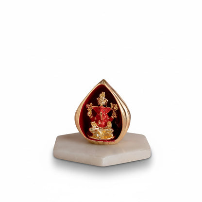 Modak Ganesha Murti for Car Dashboard - Gold Plated (4 Inch)