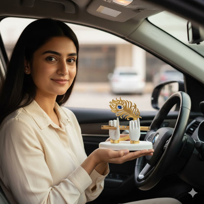 Lord Krishna's Divine Hands - Gold Plated 5 Inch