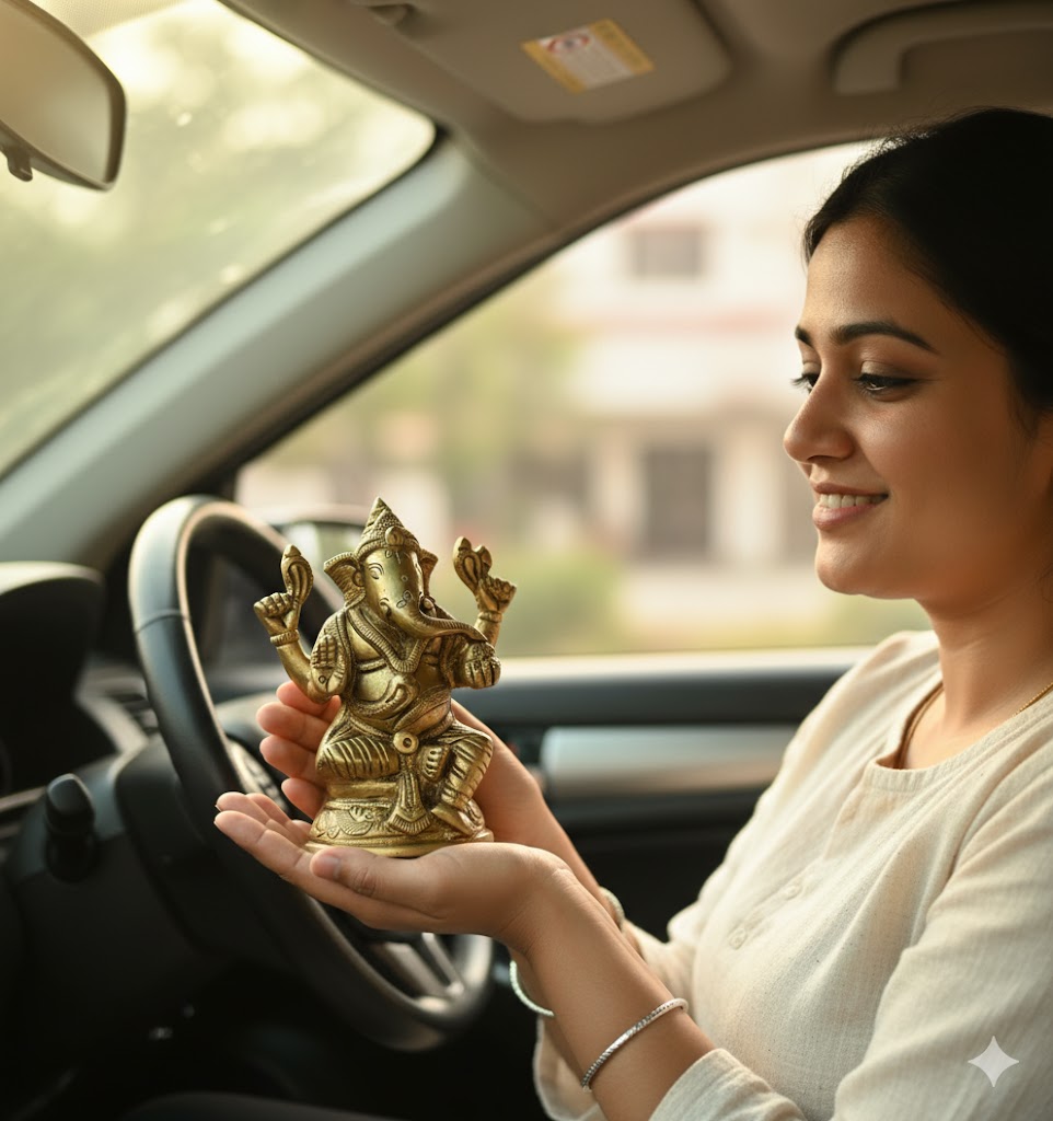 Buy Brass Ganesh idol Online – 440g, 3.6″ Handcrafted Ganesha Idol for Home Pooja & Décor