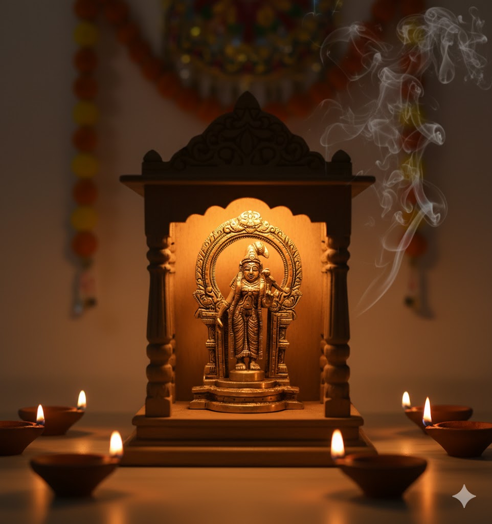 Thiruvachi Andal Statue Handcrafted Idol for Pooja & Home Decor