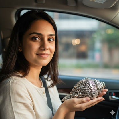 Ganesh Shankh (Conch) - Silver Plated (5 Inch)