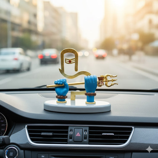 Shivji Divine Hands Car Dashboard Idol - Gold Plated (5 Inch)