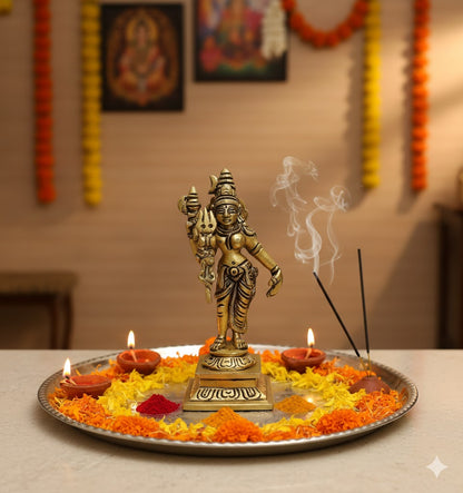 Buy Brass Ardhanarishvara Statue Online – 5 Inch, 440g Handcrafted Divine Idol