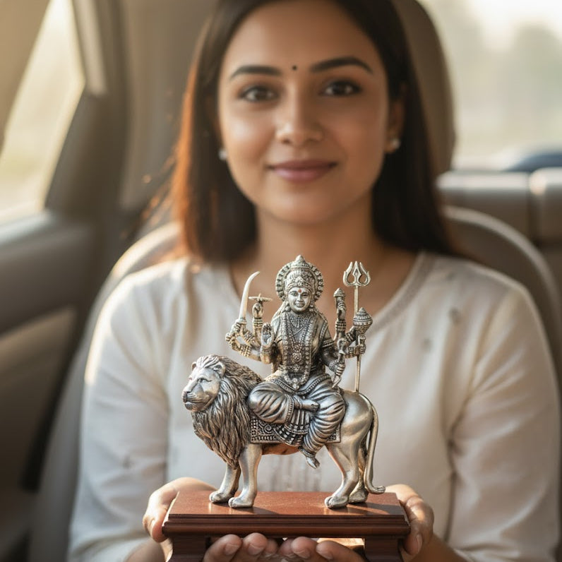 Silver Plated Maa Durga Idol