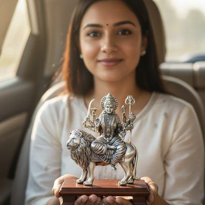 Silver Plated Maa Durga Idol
