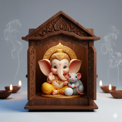 Bal Ganesha With Mushak Idol