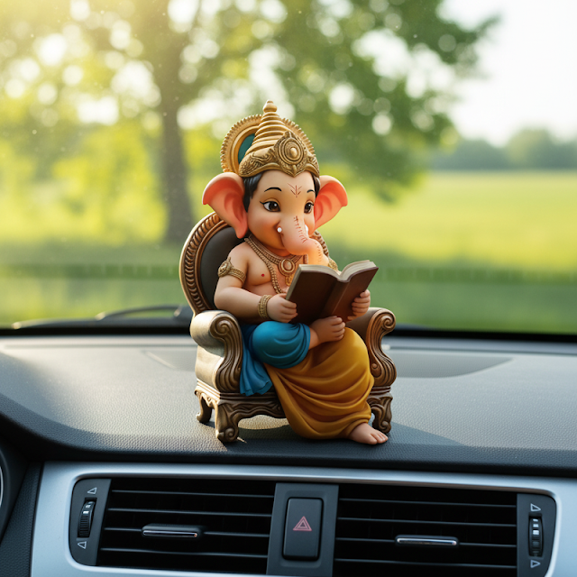 Lord Ganesha With Singhasan Idol