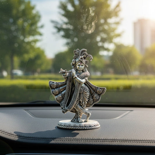 Silver Plated Lord Krishna Idol