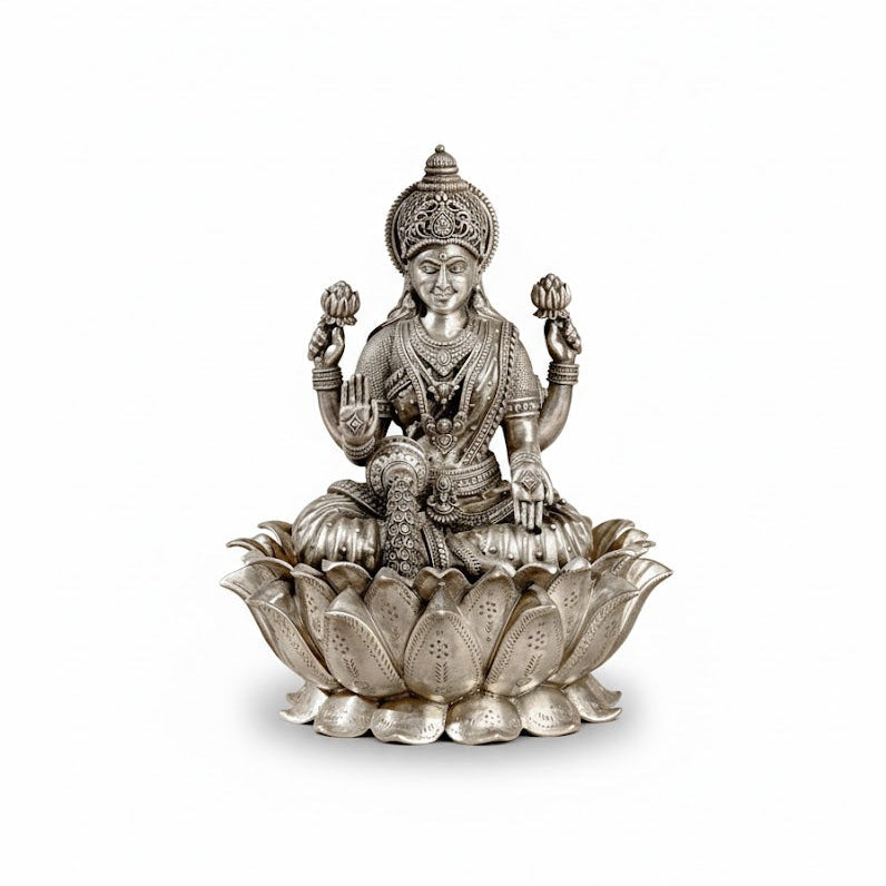Silver Plated Lakshmi Idol