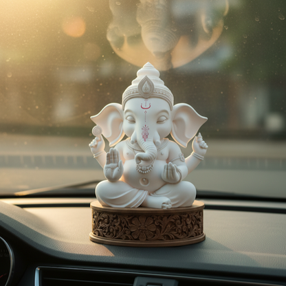 White Marble Bal Ganesha Idol