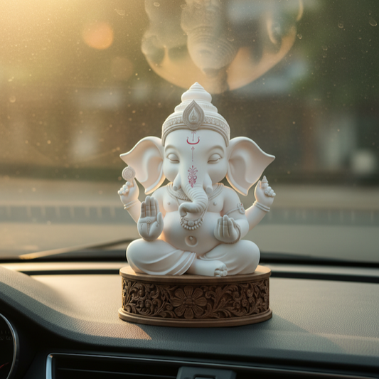 White Marble Bal Ganesha Idol
