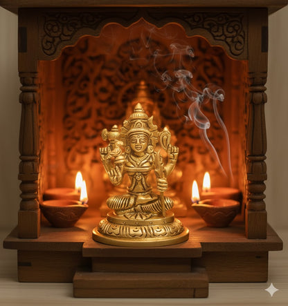 Buy Brass Kamakshi Amman Statue – 450g, 4″ Handcrafted Goddess Idol For Pooja & Home Use