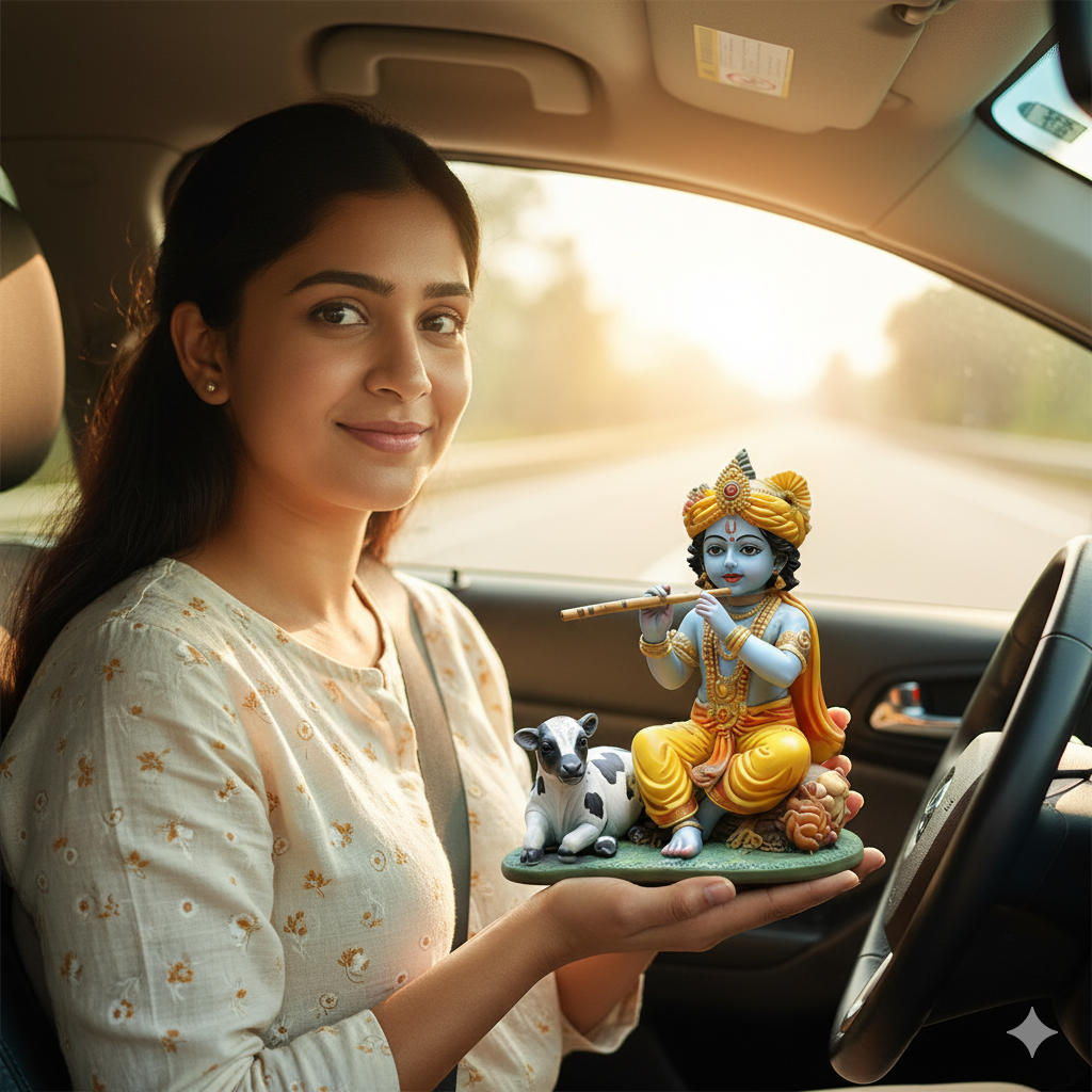 Krishna With Cow Idol