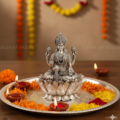 Silver Plated Lakshmi Idol