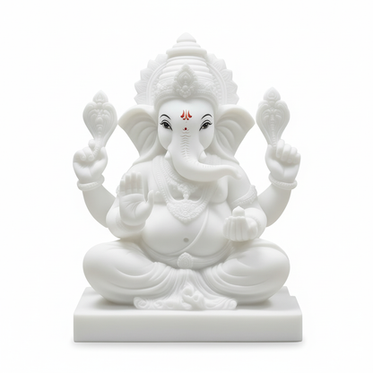 White Marble Lord Ganesha Idol